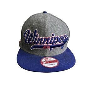 Winnipeg Jets Grey Wool Snapback Hat Vintage New Era Signed